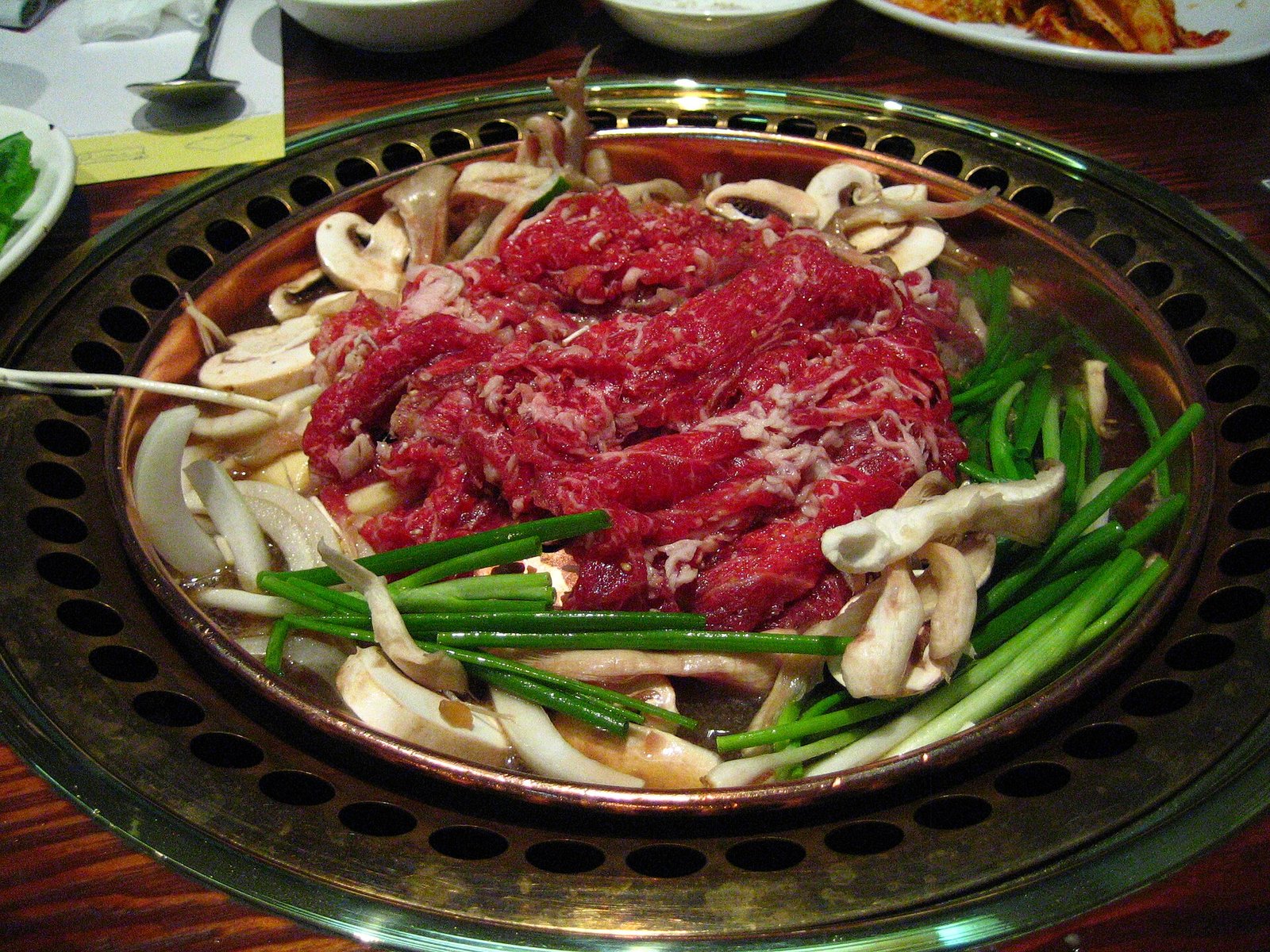 Bulgogi marinated beef cooked with vegetables